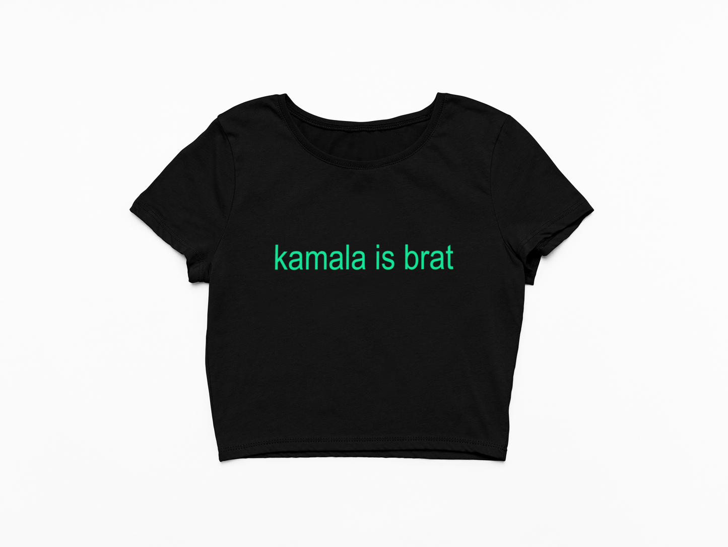 Kamala is Brat Crop Top – Speels en Gedurfd Statement Shirt